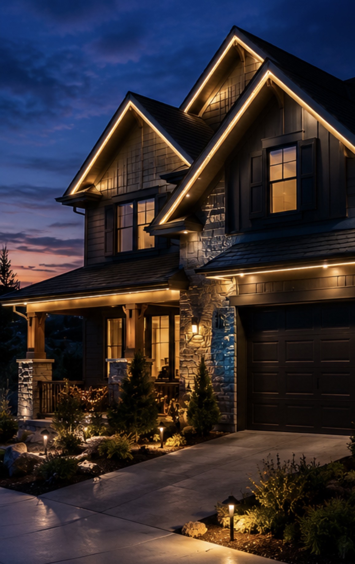 Permanent outdoor LED lighting Alberta